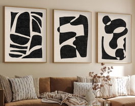Wallity Huhu201 - Set de 3 Pinturas Decorativas en MDF de 35 x 50 cm